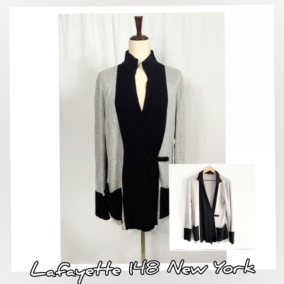 Lafayette 148 New York Sweaters - Lafayette 148 New York Colorblock Cardigan